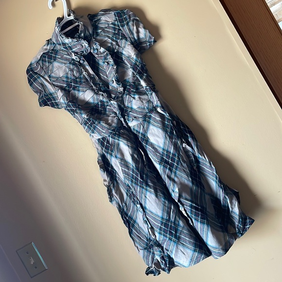 LAMB Gwen Stefani vtg 2007 tartan plaid ruffle dress sz6/8 - Picture 1 of 6